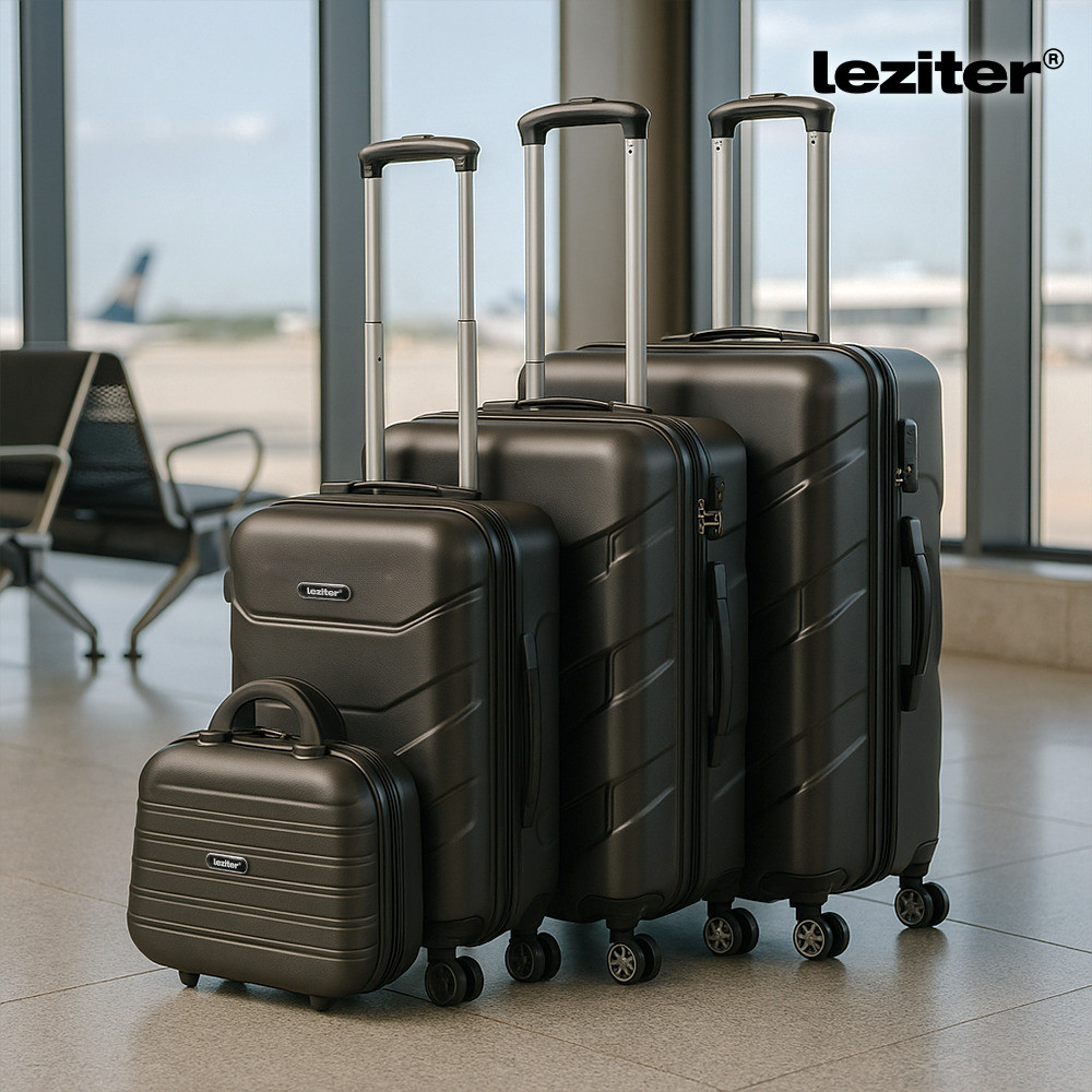 Valiză de cabină Leziter TravelLux Max hard top, roți detașabile, 35x55x20 cm, neagră