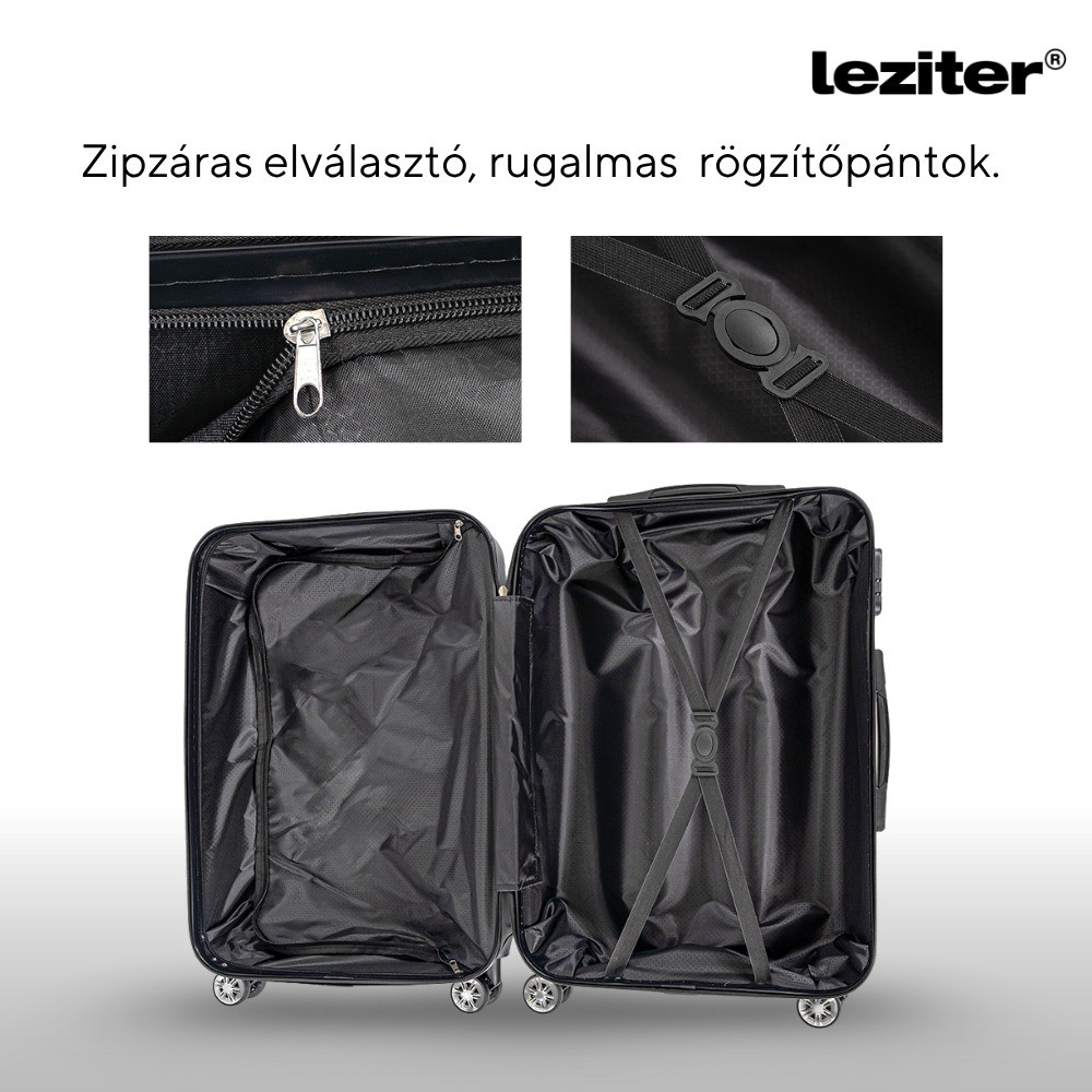 Valiză de cabină Leziter TravelLux Max hard top, roți detașabile, 35x55x20 cm, neagră