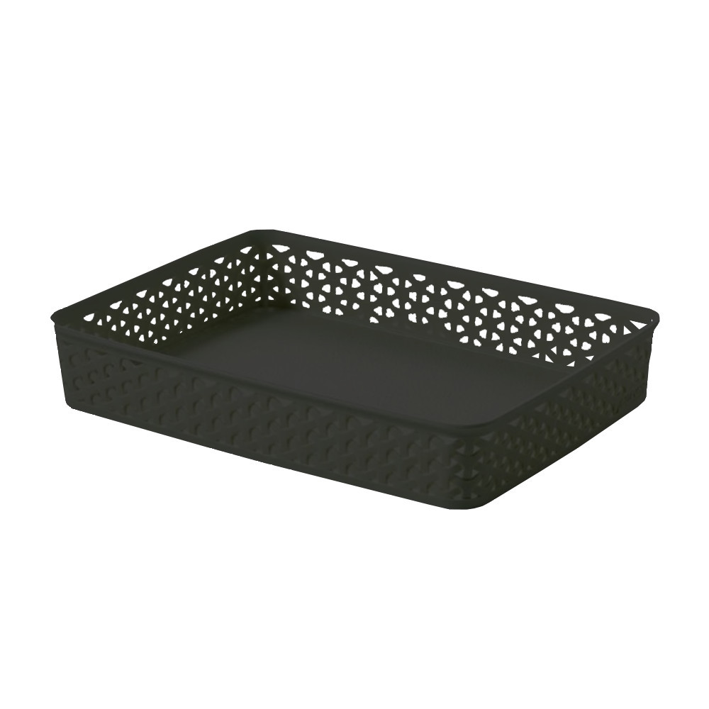 Coș organizator Curver My Style A5 cu aspect rattan, stivuibil