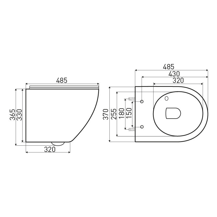 Vas WC suspendat Kerra Kasos rimless, alb, cu capac Duroplast soft-close
