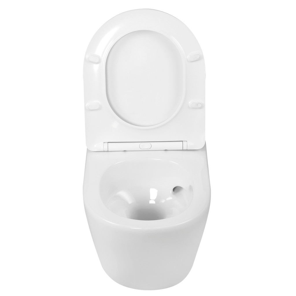 Vas WC suspendat Kerra Kasos rimless, alb, cu capac Duroplast soft-close