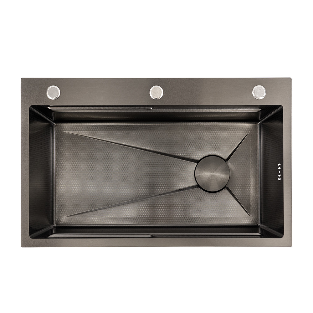 Chiuvetă bucătărie Leziter Holly 75x46 cm, inox 304 negru, nano-coating