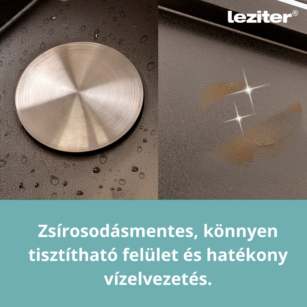 Chiuvetă bucătărie Leziter Korin 50x50 cm, inox 304, nano negru