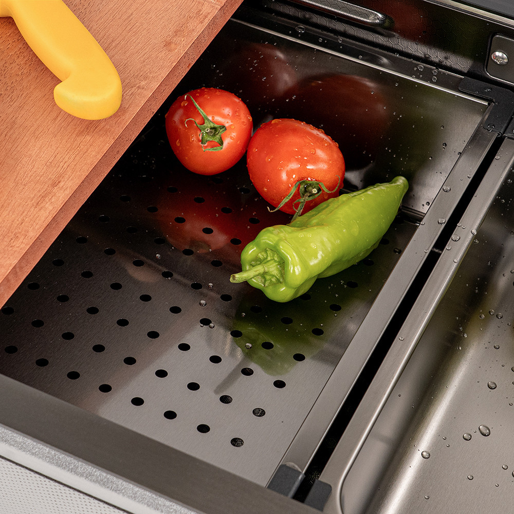 Chiuvetă multifuncțională Leziter Calandria din inox 304, 78x43 cm, set complet