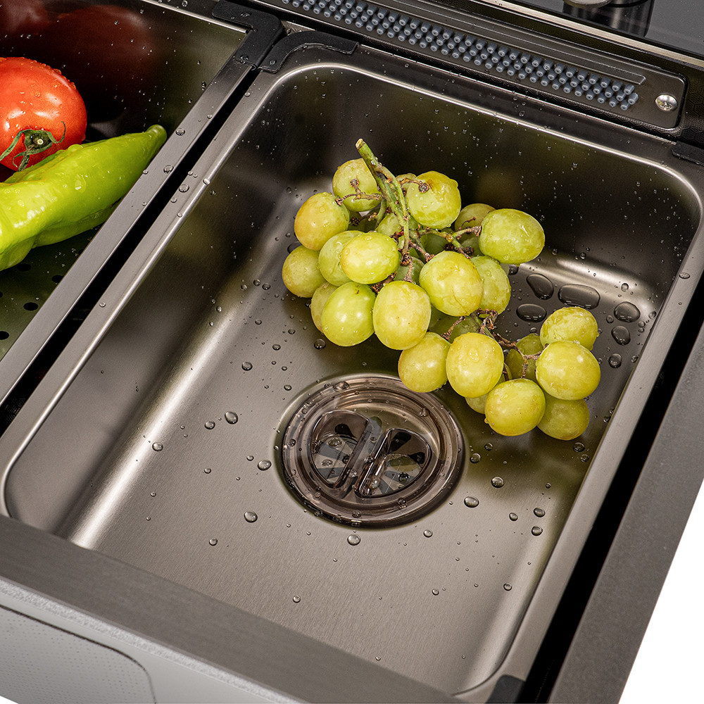 Chiuvetă multifuncțională Leziter Calandria din inox 304, 78x43 cm, set complet