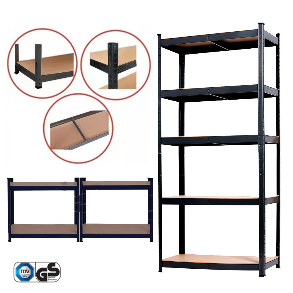 Raft metalic Leziter pentru depozitare grea, 180x90x40 cm, 175 kg, negru