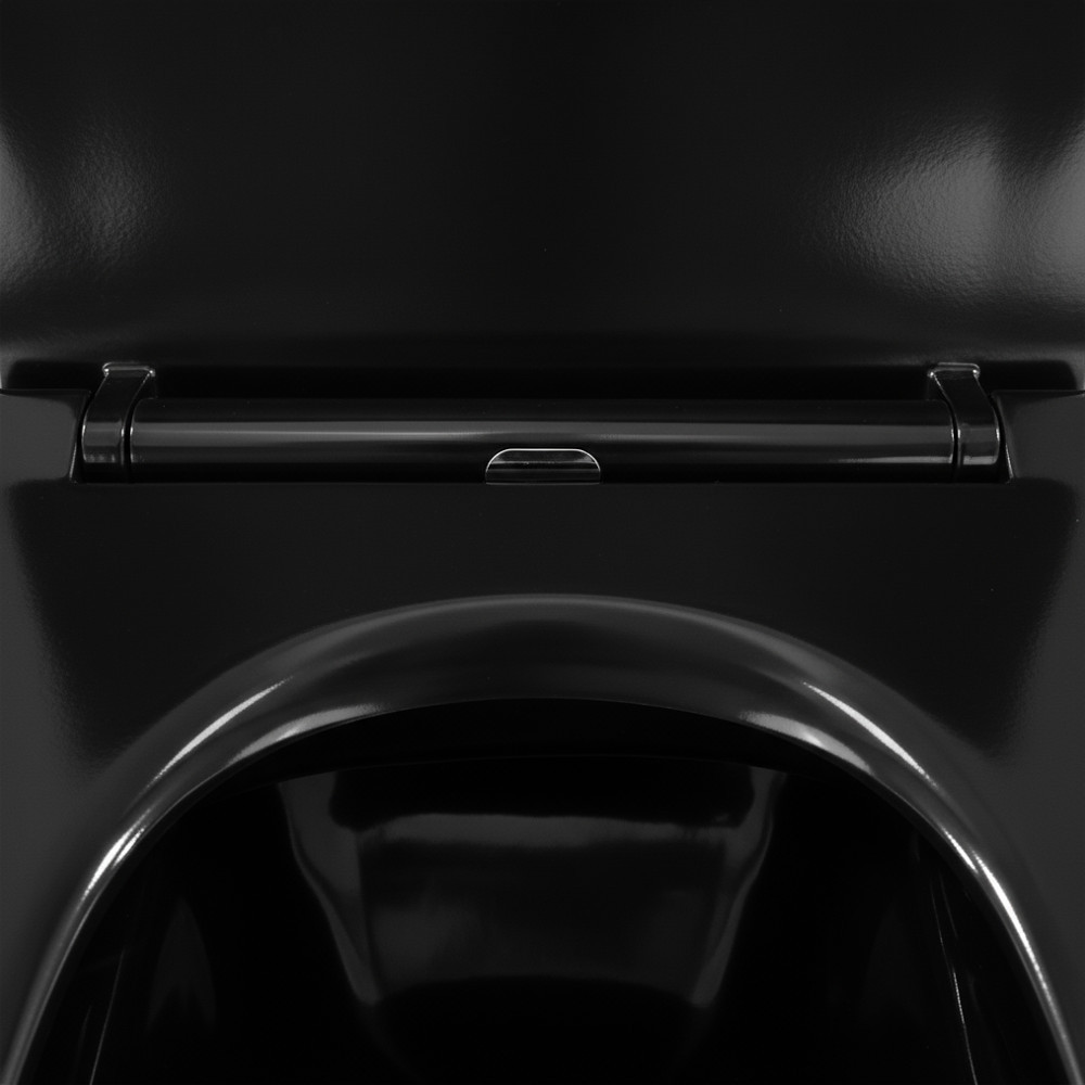 Vas WC suspendat rimless Leziter Tina, negru, cu capac Slim Soft Close