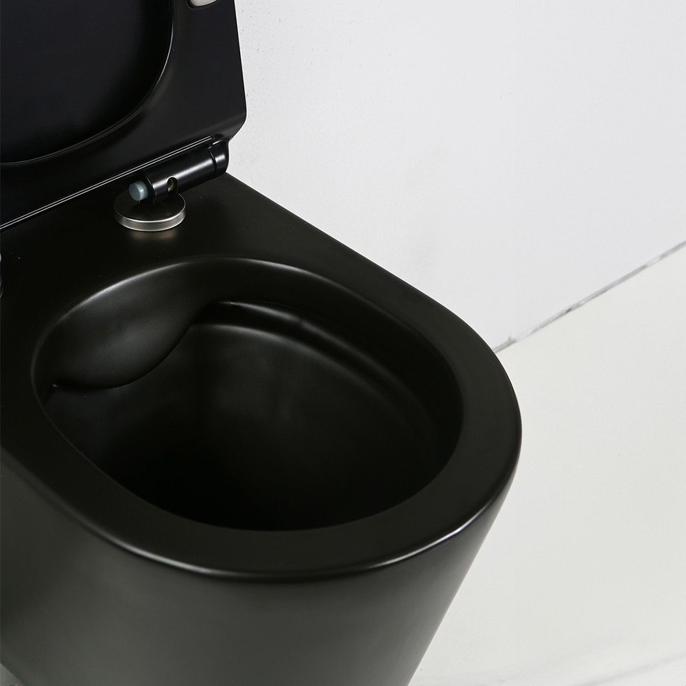 Vas WC suspendat Leziter Ride rimless, negru mat, cu capac soft-close