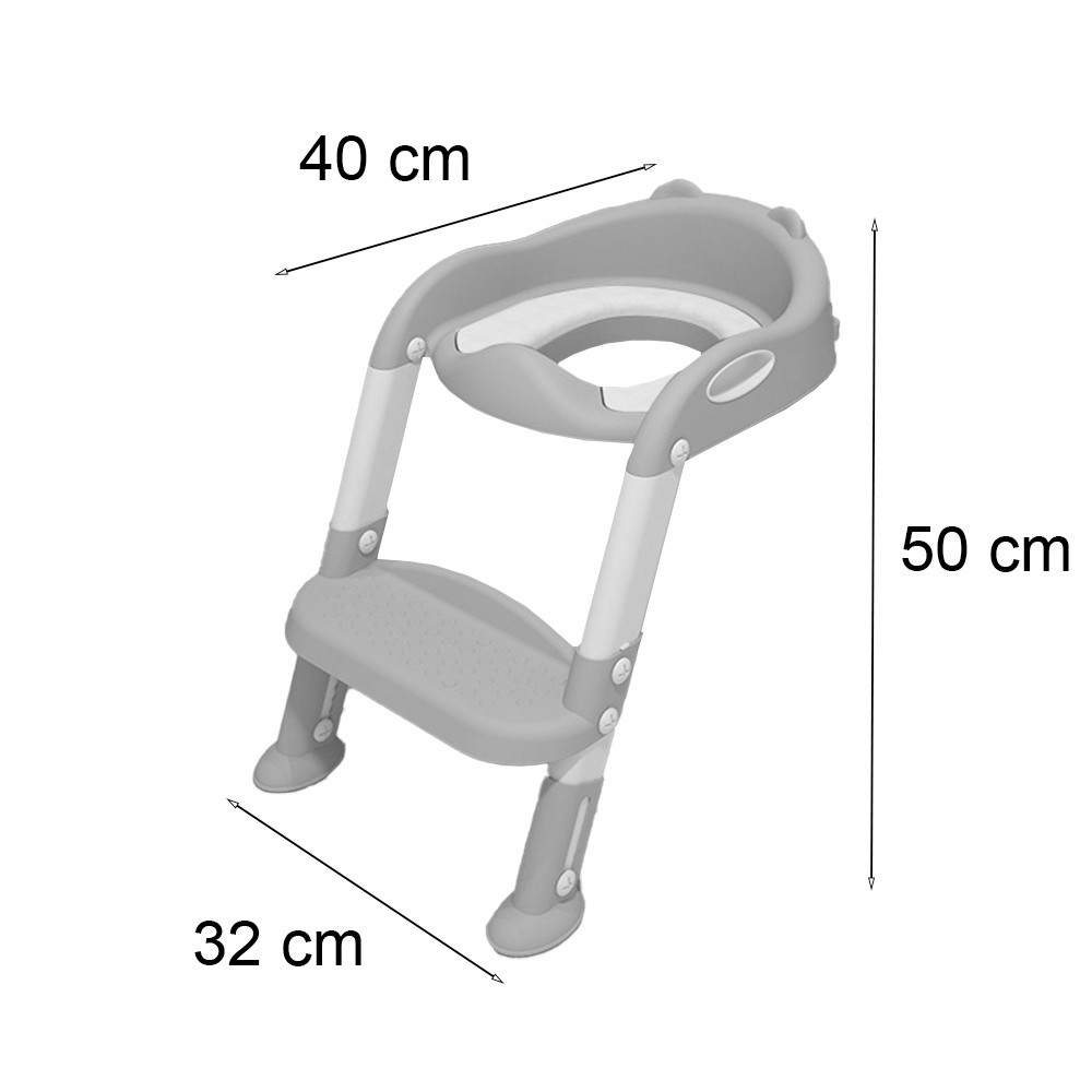 Reductor WC cu scară pentru copii Leziter, pliabil, reglabil 6 trepte, albastru