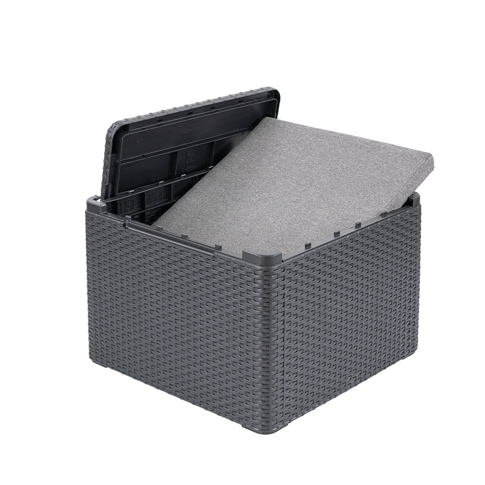 Masă de depozitare pentru perne Curver Claire, grafit, 55,5 x 55,5 cm