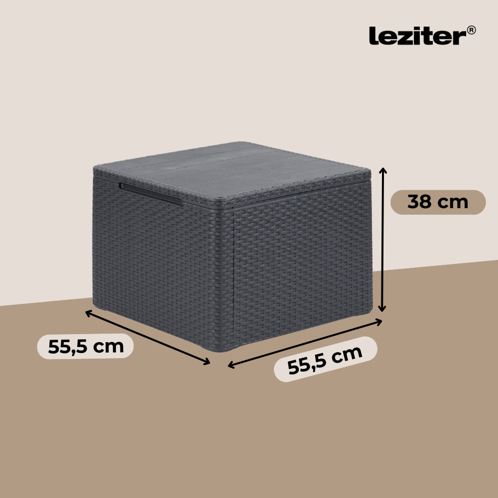 Masă de depozitare pentru perne Curver Claire, grafit, 55,5 x 55,5 cm