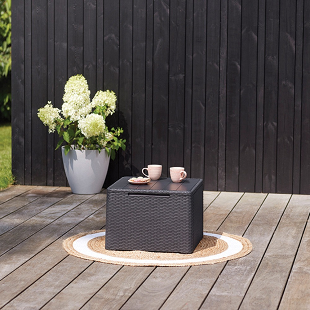 Masă de depozitare pentru perne Curver Claire, grafit, 55,5 x 55,5 cm