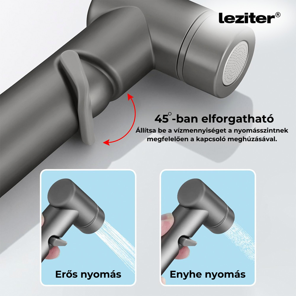 Duș igienic pentru WC/bidet Leziter Azure negru, inox 304, furtun spiralat 2 m