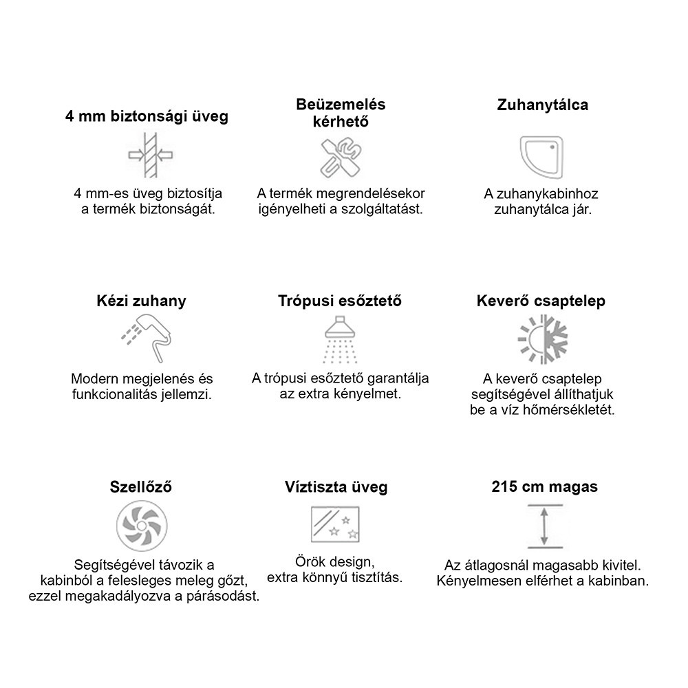 Cabină de duș cu hidromasaj Leziter Aria 80x120 cm, curbata, negru