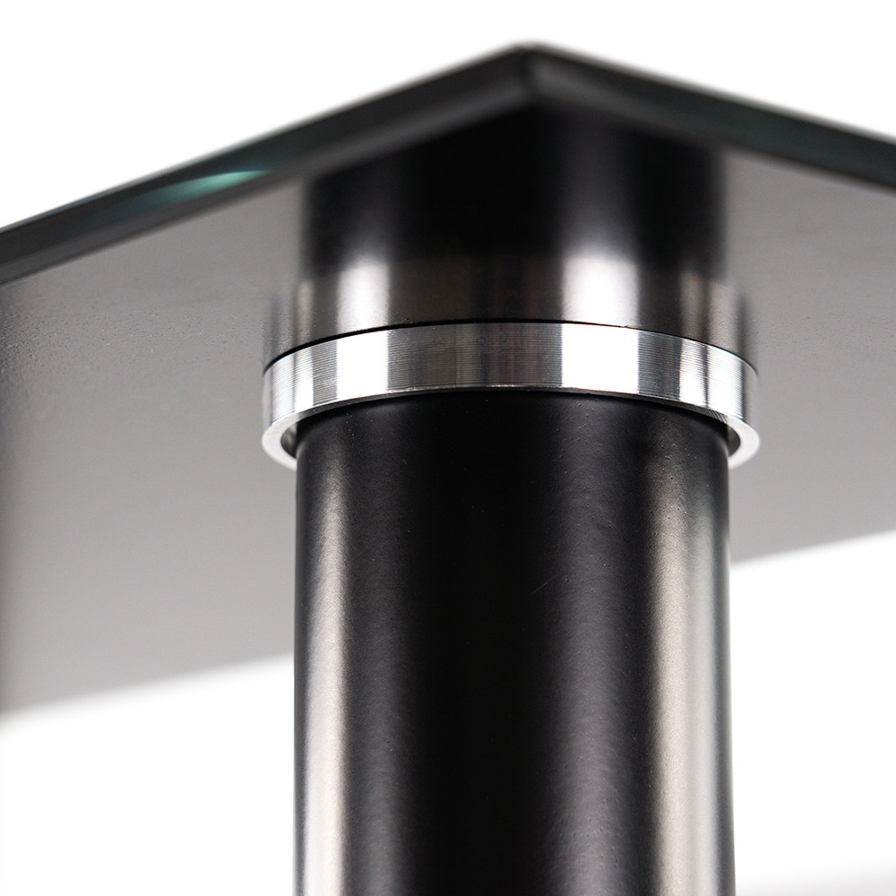 Masă de dining Leziter Riona 120x70 cm, blat din sticlă securizată neagră