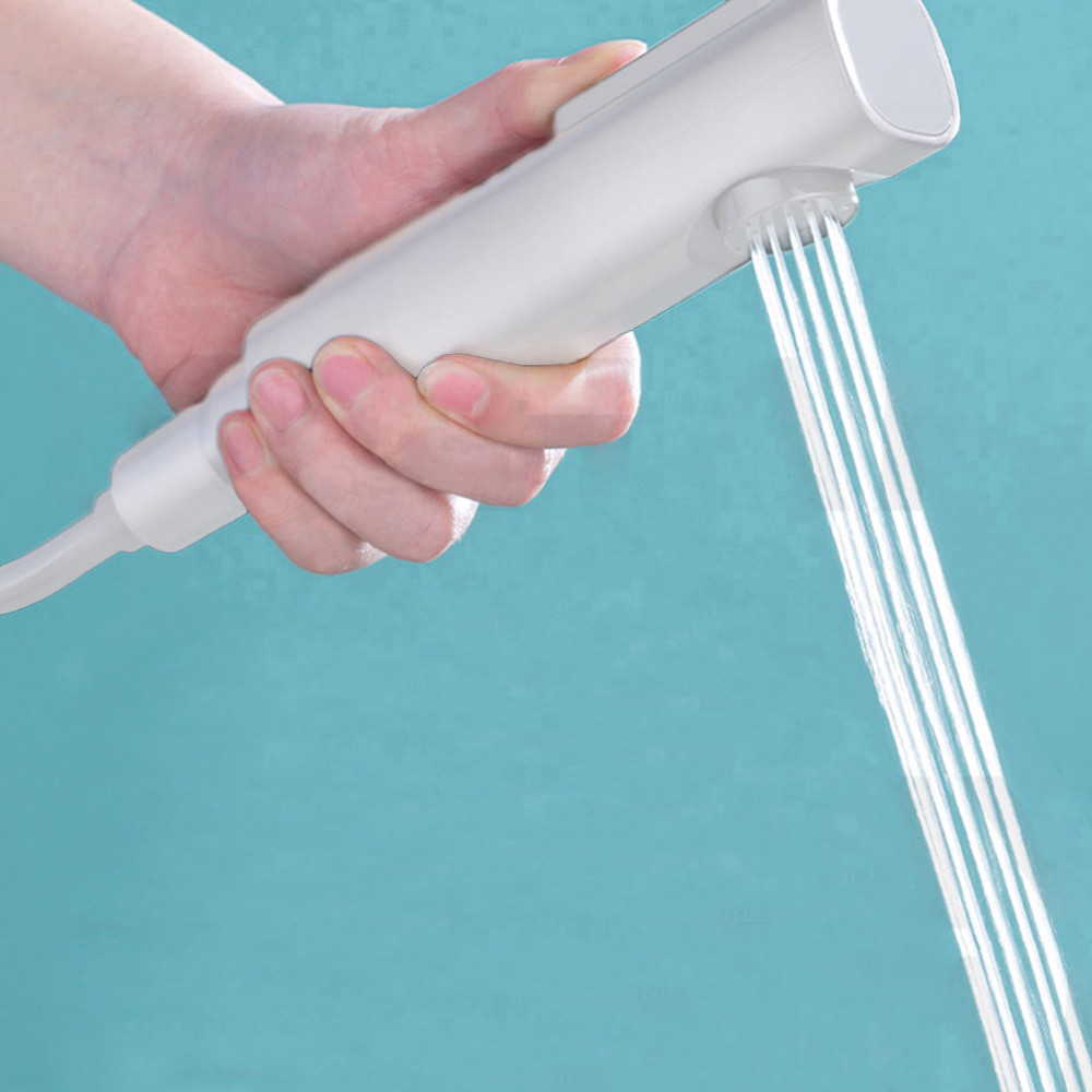 Set de duș multifuncțional Leziter Eliz alb cu ploaie, duș manual și bideu