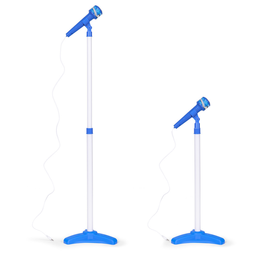 Set chitară electrică pentru copii Homelux cu microfon pe suport, conectare MP3, albastru