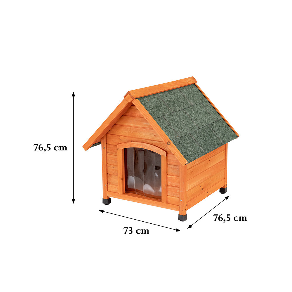Căsuță pentru câini Leziter Smiley Classic S din lemn, 73x76,5x76,5 cm
