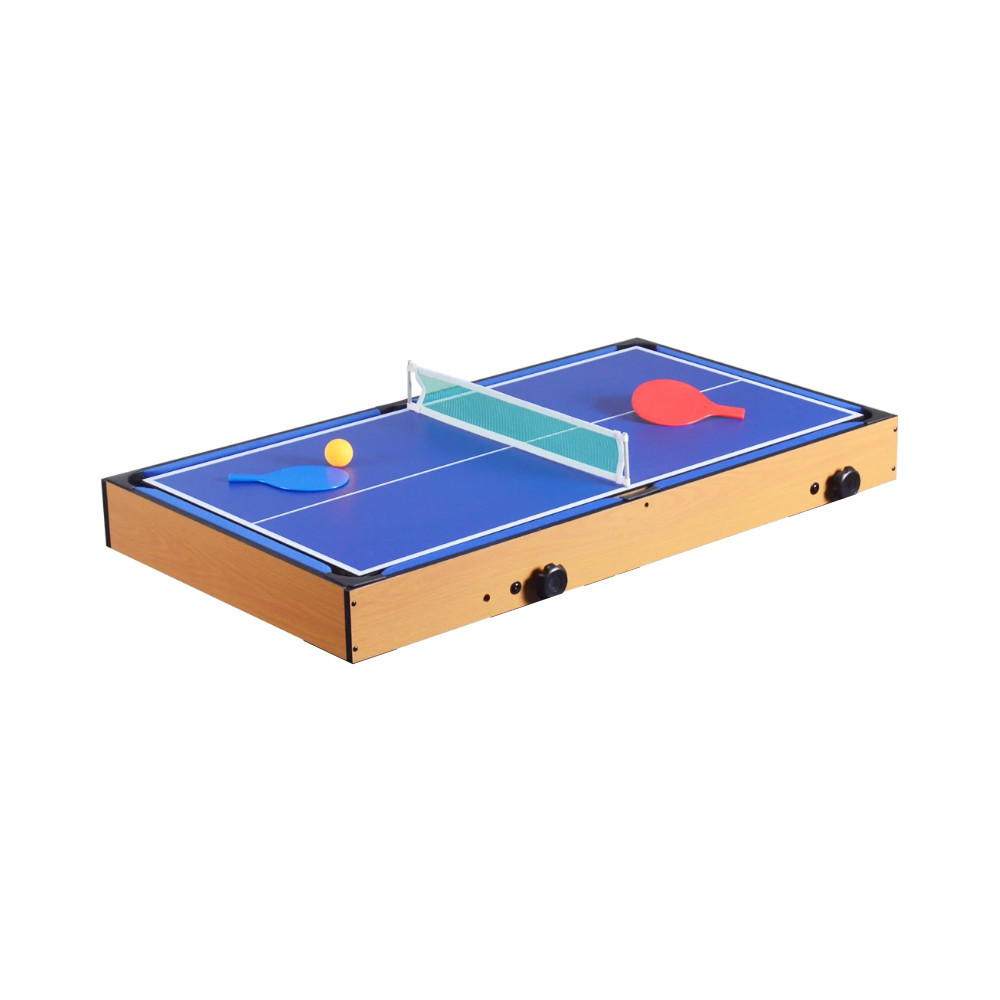 Masă de joc 4 în 1 Leziter pentru foosball, biliard, ping-pong și curling/bowling