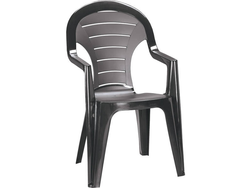 Scaun de grădină Curver Bonaire din plastic, grafit, stivuibil și rezistent UV