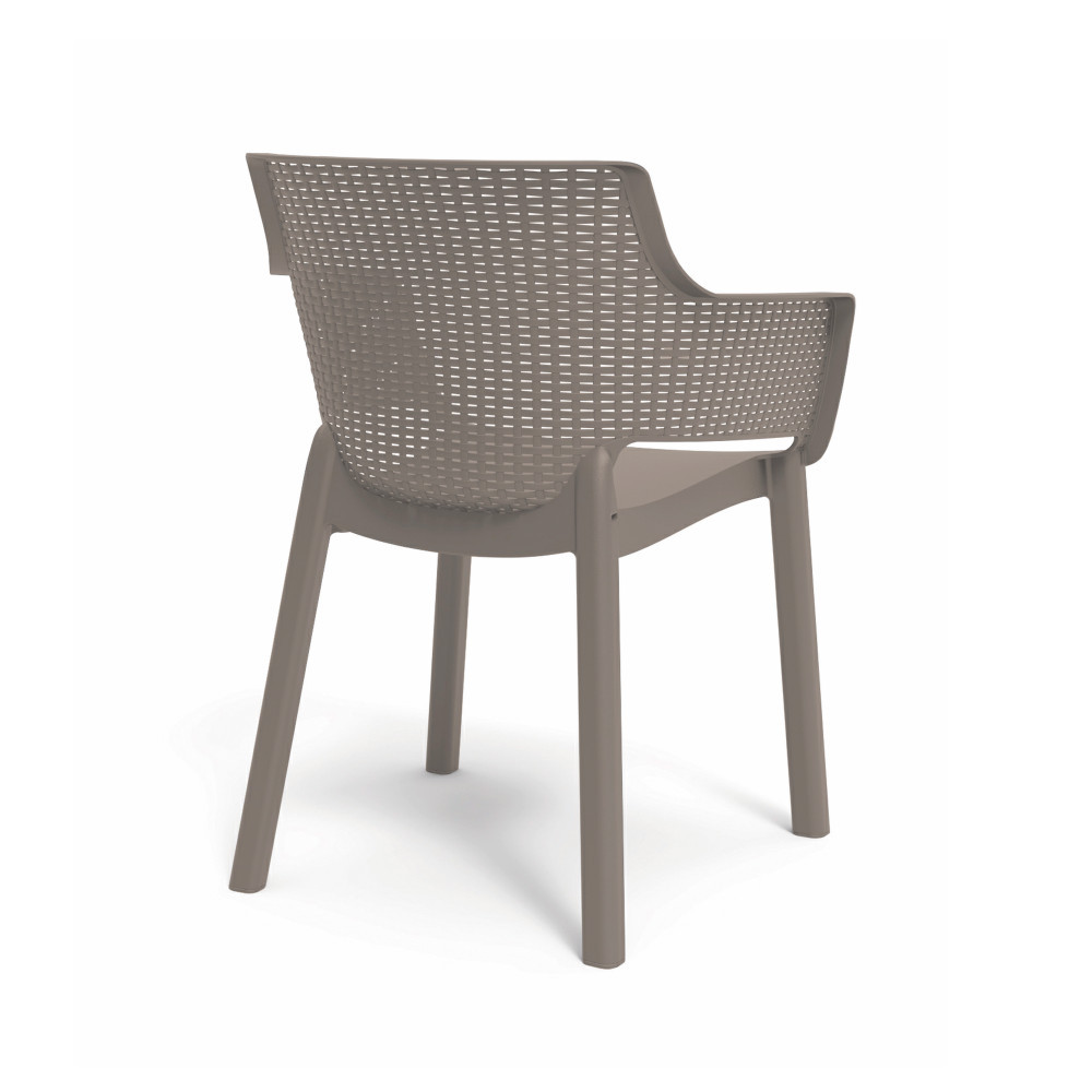 Scaun de grădină Curver Eva din plastic, cappuccino, stivuibil și confortabil