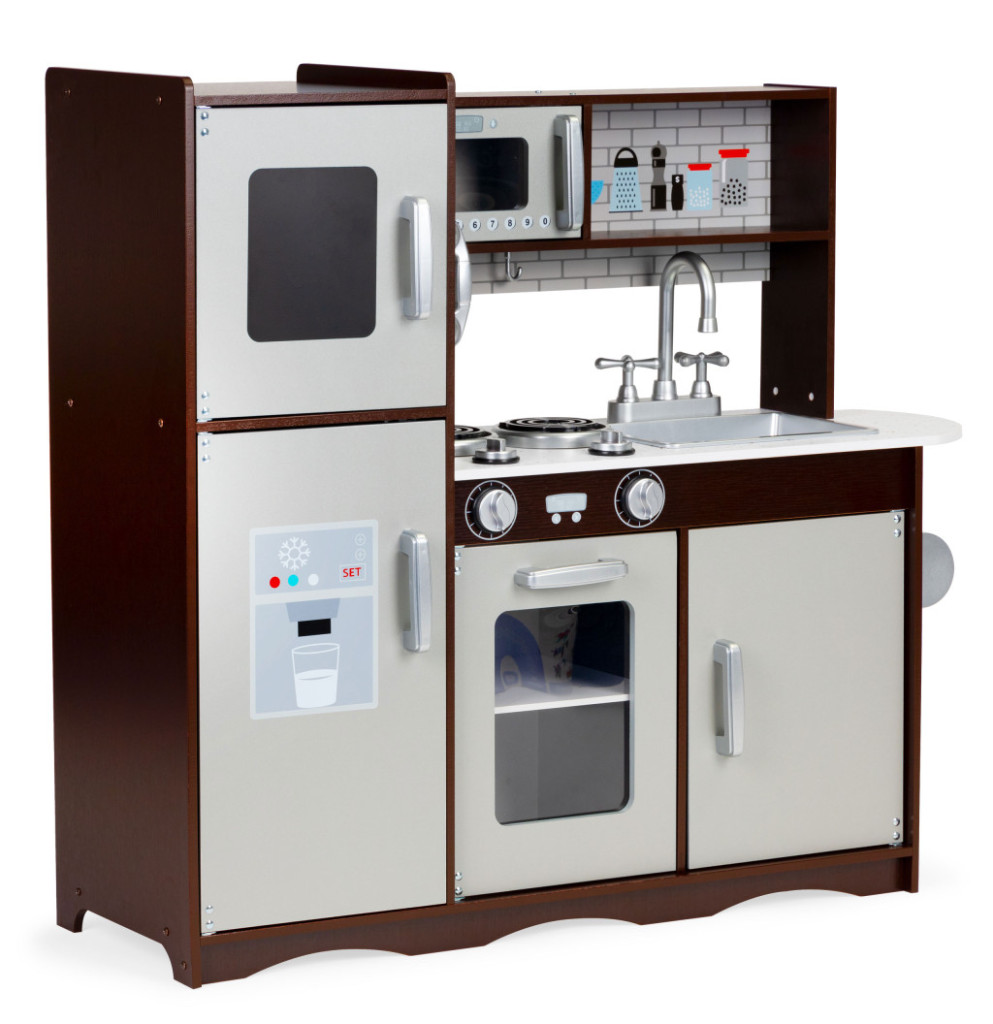 Bucătărie din lemn pentru copii Homelux cu frigider, cuptor și microunde, 3+ ani