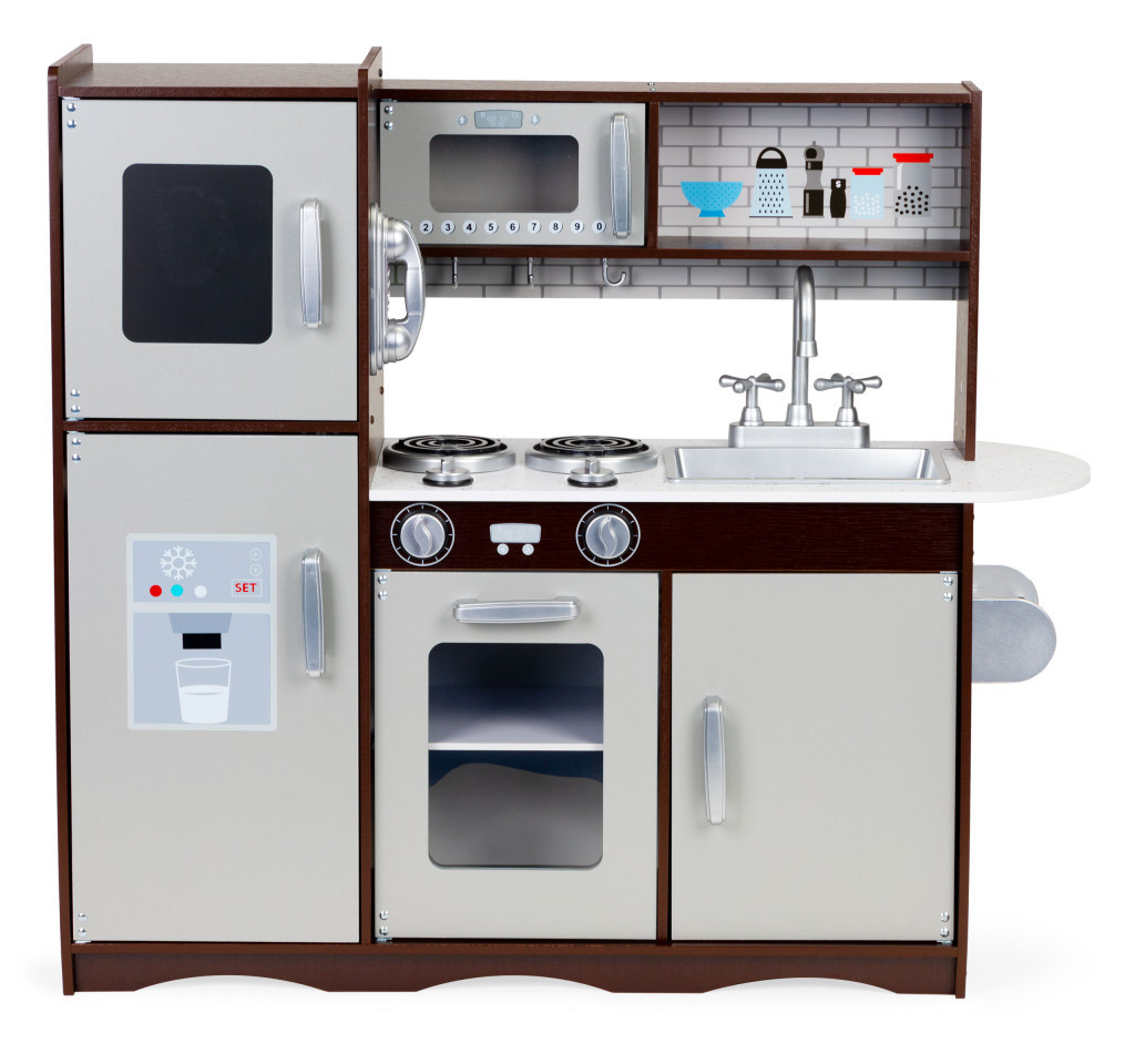 Bucătărie din lemn pentru copii Homelux cu frigider, cuptor și microunde, 3+ ani