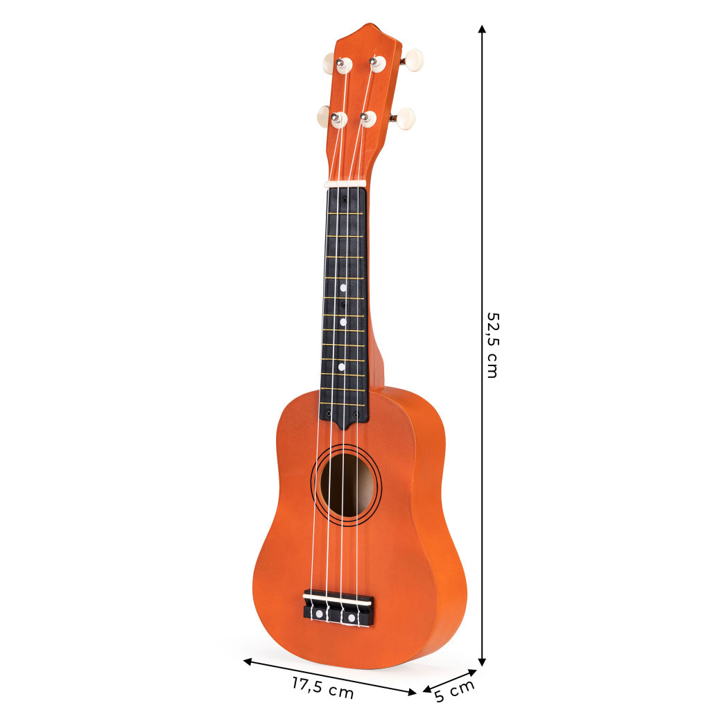 Homelux Ukulele din lemn pentru copii 3+, 4 corzi din nailon, maro, acordabil