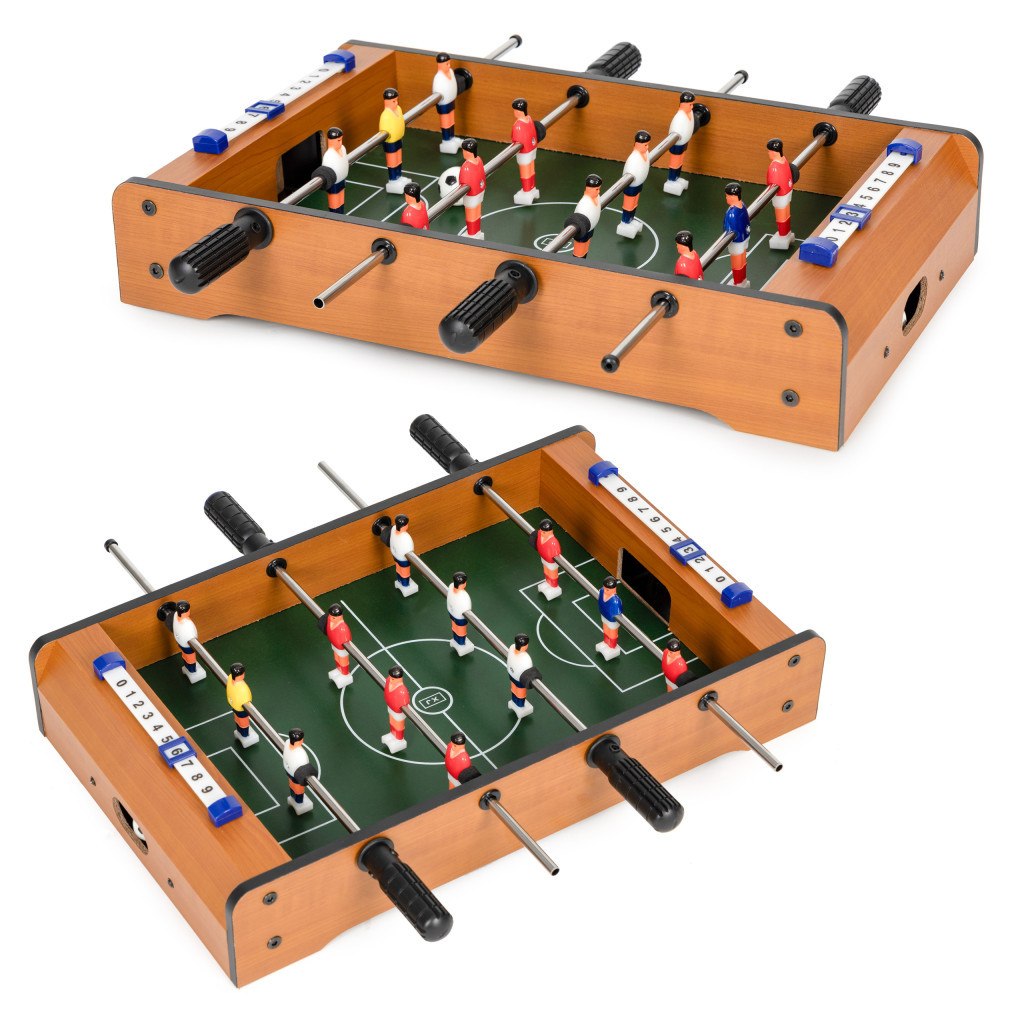 Mini foosball Homelux din lemn pentru copii 3+ cu 2 mingi si tabela scor