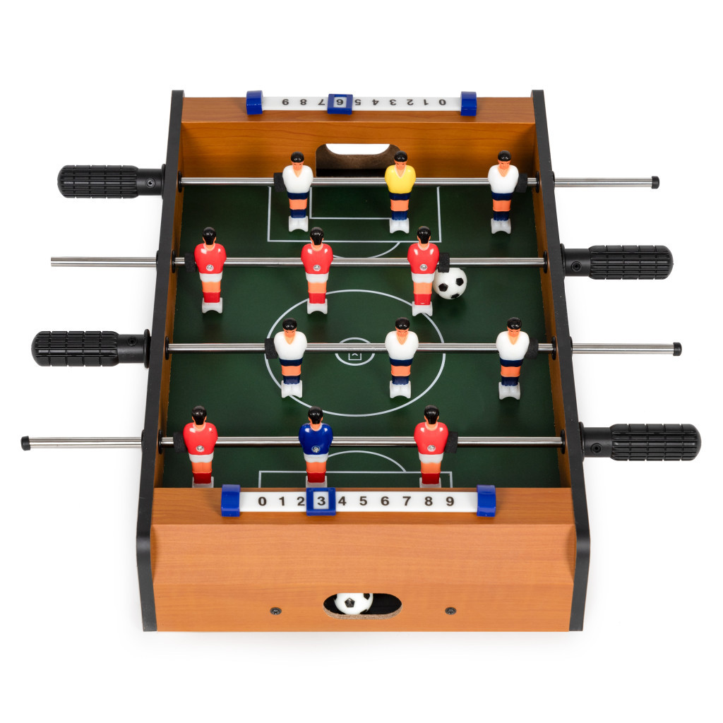 Mini foosball Homelux din lemn pentru copii 3+ cu 2 mingi si tabela scor