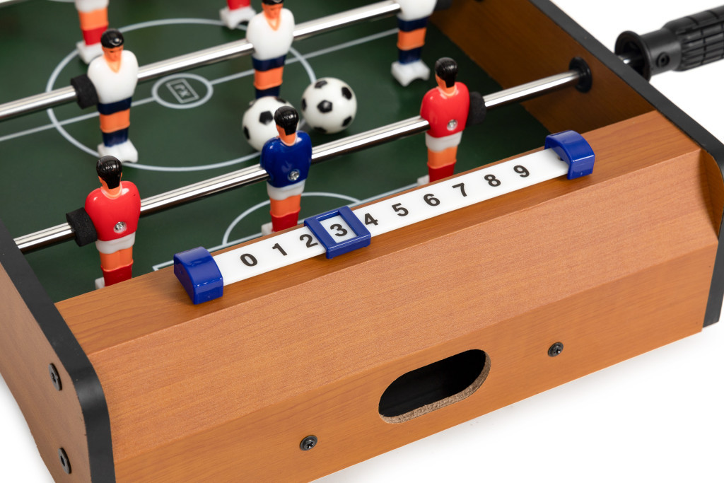 Mini foosball Homelux din lemn pentru copii 3+ cu 2 mingi si tabela scor
