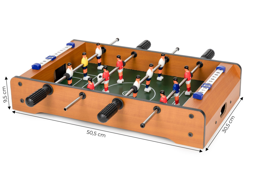 Mini foosball Homelux din lemn pentru copii 3+ cu 2 mingi si tabela scor