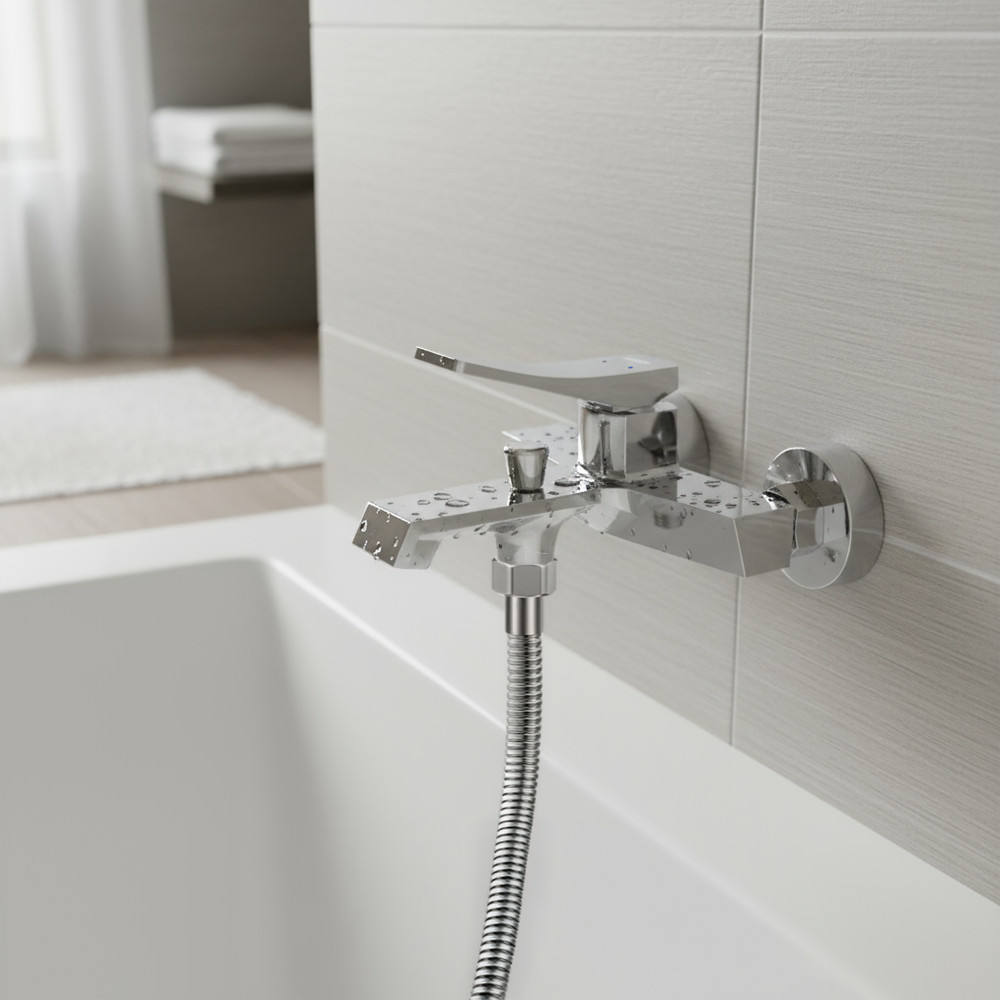 Robinet de umplere cadă Leziter Arno, monocomandă, finisaj cromat, 15 cm