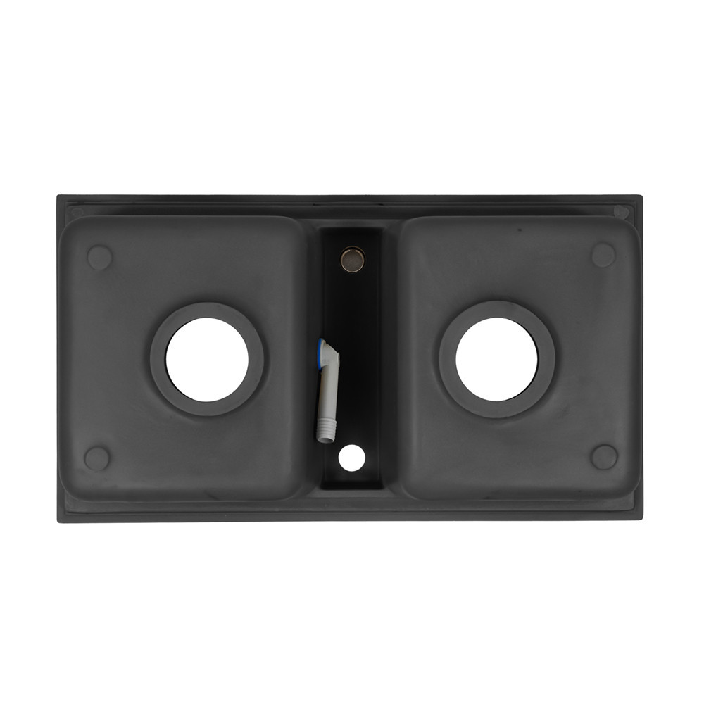 Chiuvetă bucătărie Leziter Tia din granit negru mat, pătrată, cu 2 cuve