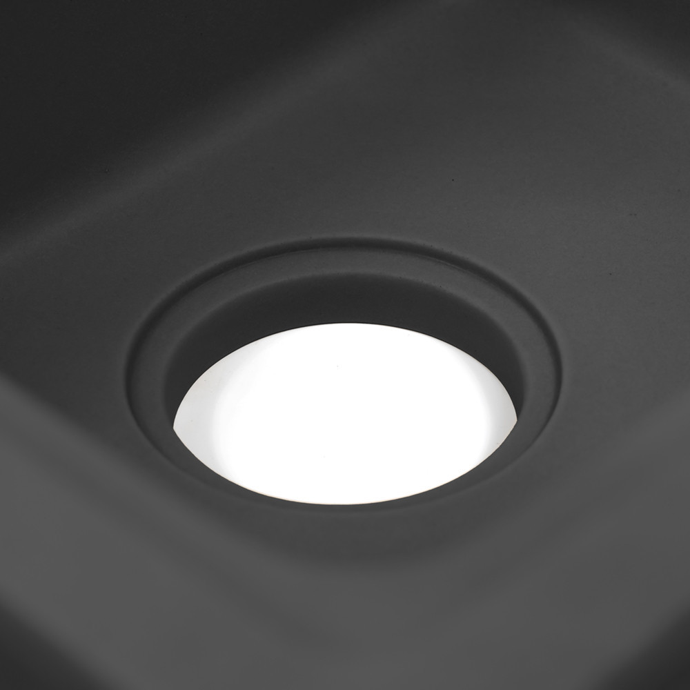 Chiuvetă bucătărie Leziter Tia din granit negru mat, pătrată, cu 2 cuve