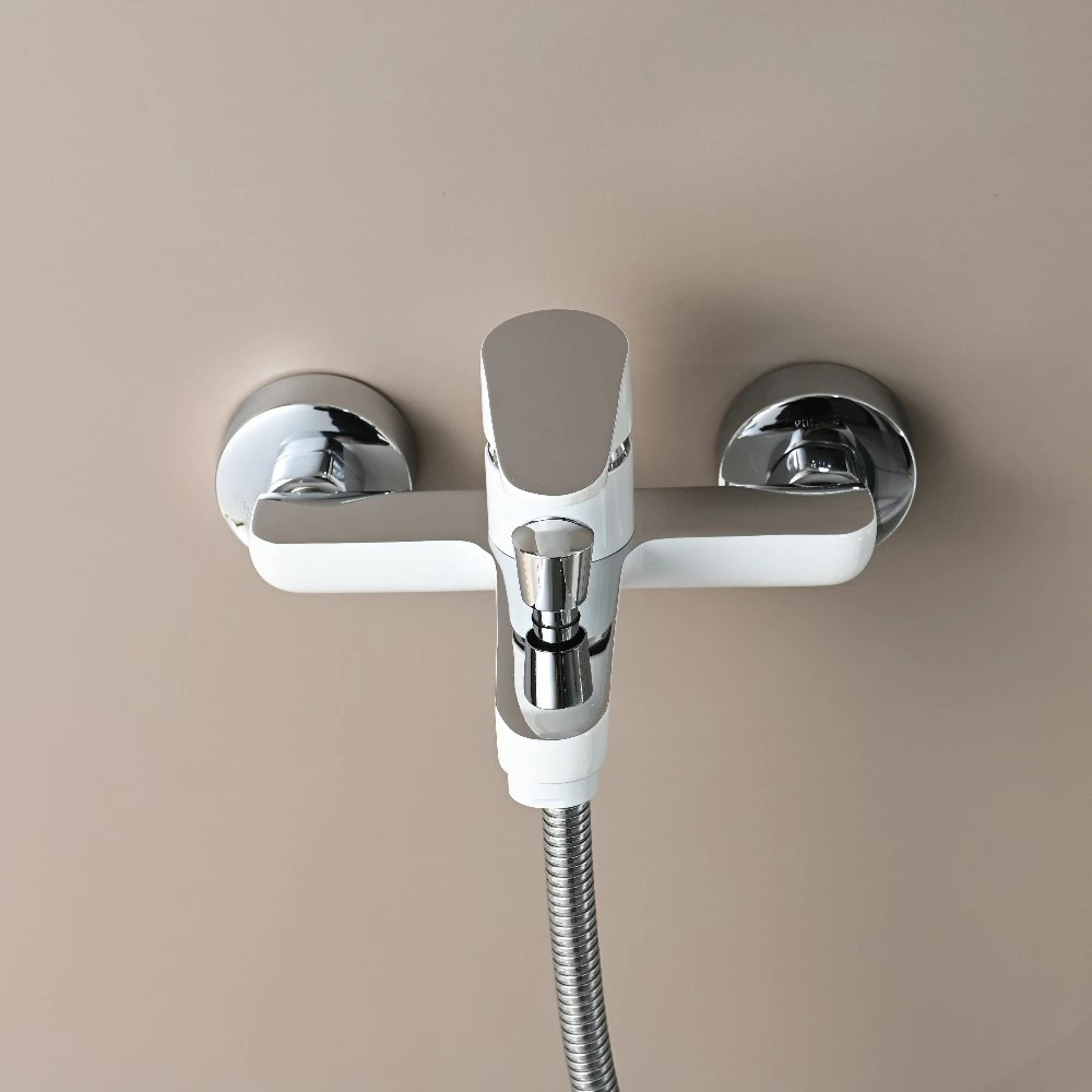 Robinet de cadă Leziter Colly pentru umplere, alb-crom, din alamă