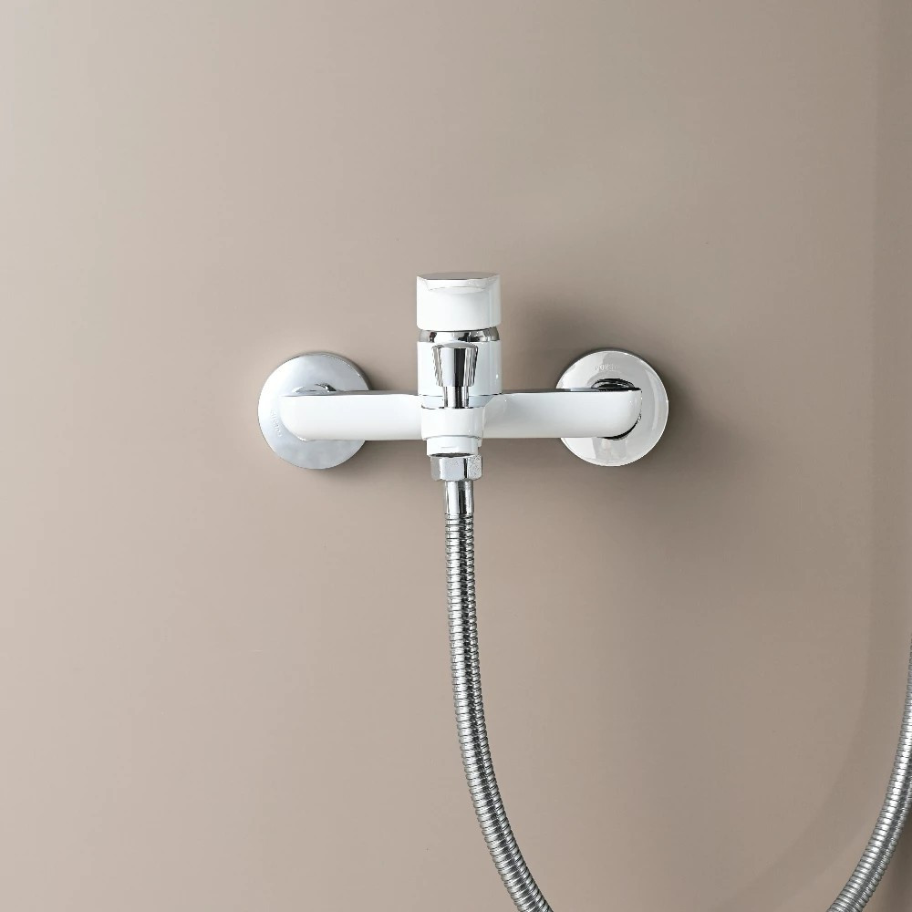 Robinet de cadă Leziter Colly pentru umplere, alb-crom, din alamă