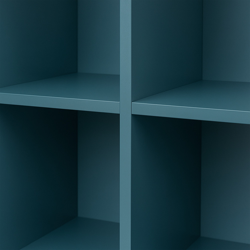 Set mobilier hol Leziter Boxie modular, albastru petrol, cu dulapuri si sertare