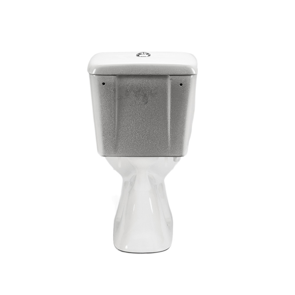 Toaletă monobloc Leziter Cleano cu evacuare inferioară, capac soft-close și rezervor 6 L