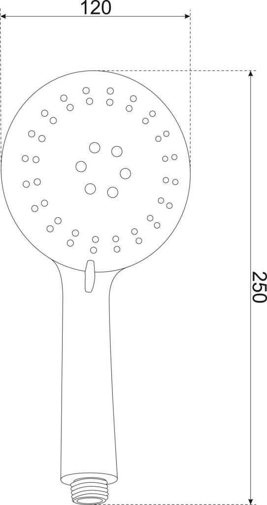 Duș manual Kerra VESTA negru mat PVD, 3 funcții, Ø 12 cm