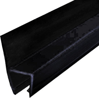 Profil tip H negru Kerra pentru uși de duș, sticlă 4–6 mm, 2 m