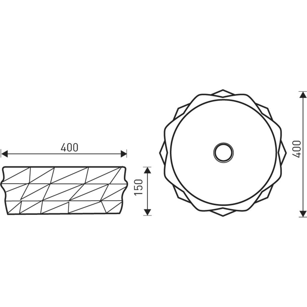 Chiuvetă pe blat Kerra KR-01 din ceramică albă, rotundă Ø40 cm, NanoSeal