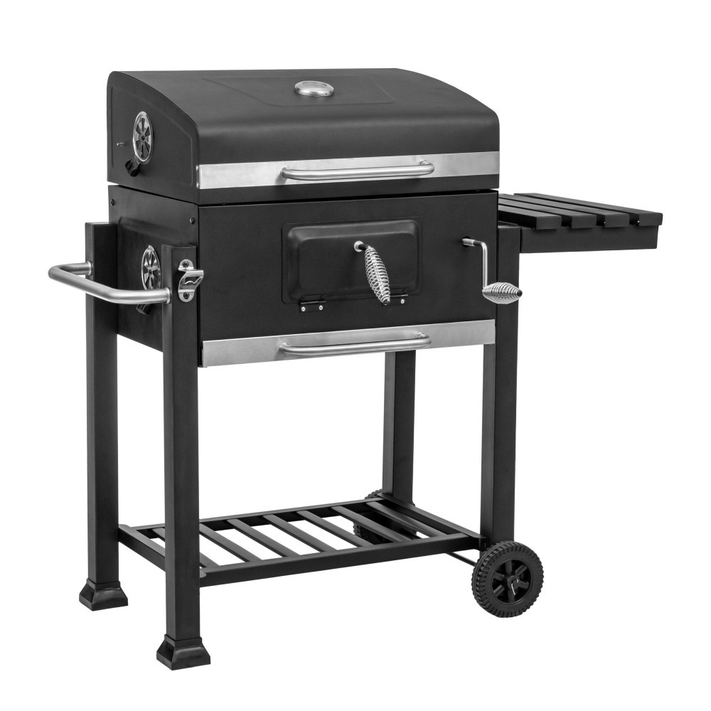 Grătar pe cărbune Mirpol MIR4525 premium cu capac, termometru și roți, 2415 cm²