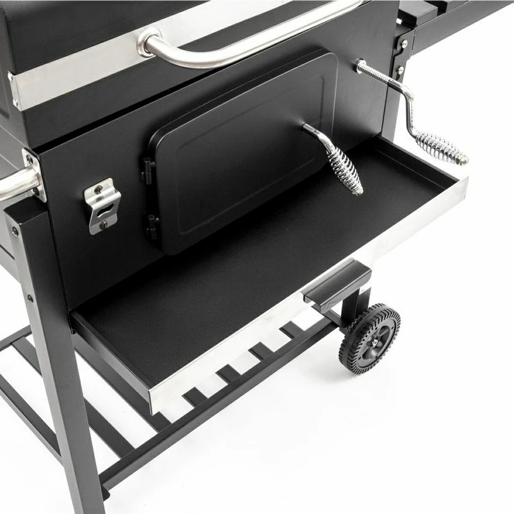 Grătar pe cărbune Mirpol MIR4525 premium cu capac, termometru și roți, 2415 cm²