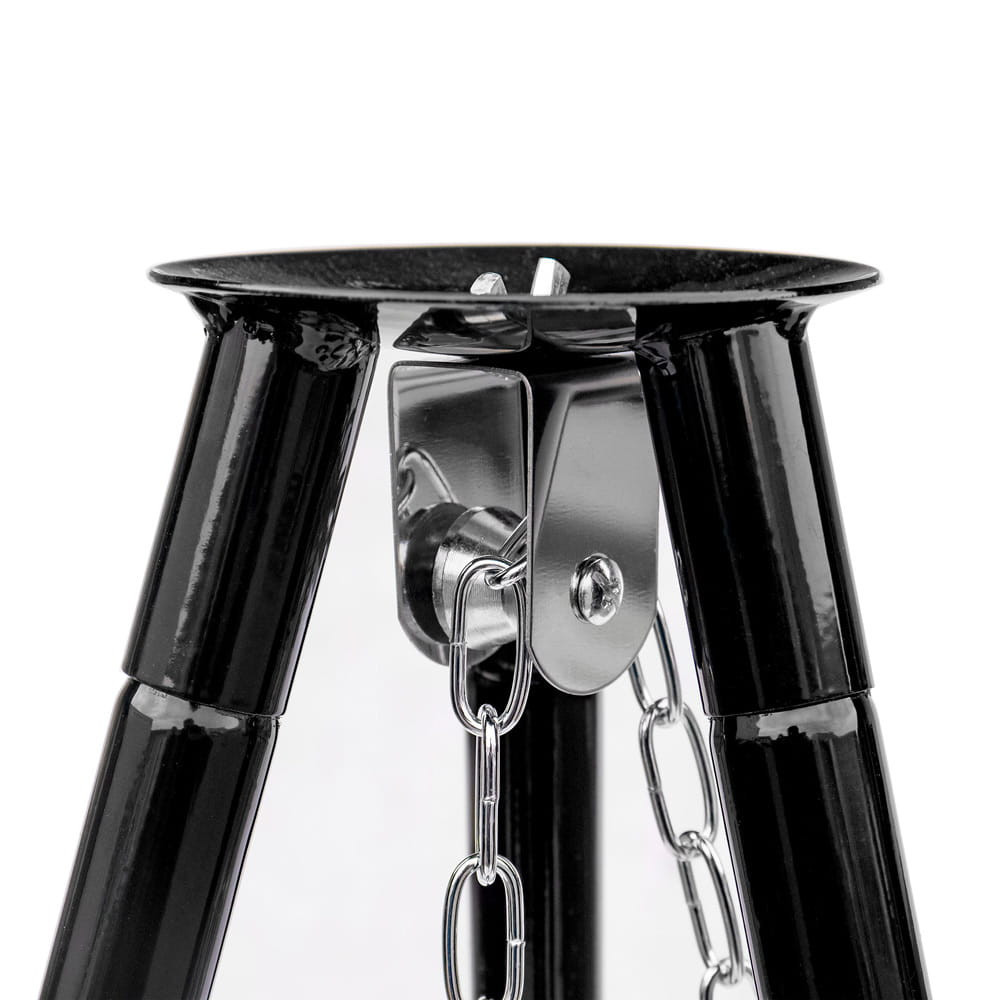 Grătar suspendat din oțel cu trepied Mirpol MIR-HP48, grilă 51 cm, reglaj pe lanț