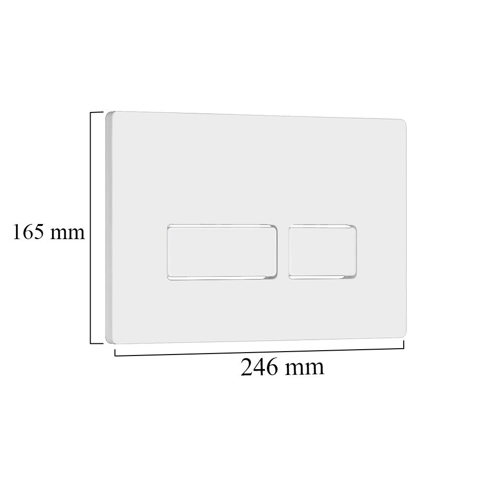 Placă de acționare WC Leziter Roya 021, albă, ABS, 246 x 165 mm