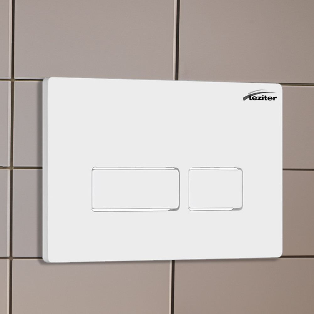 Placă de acționare WC Leziter Roya 021, albă, ABS, 246 x 165 mm