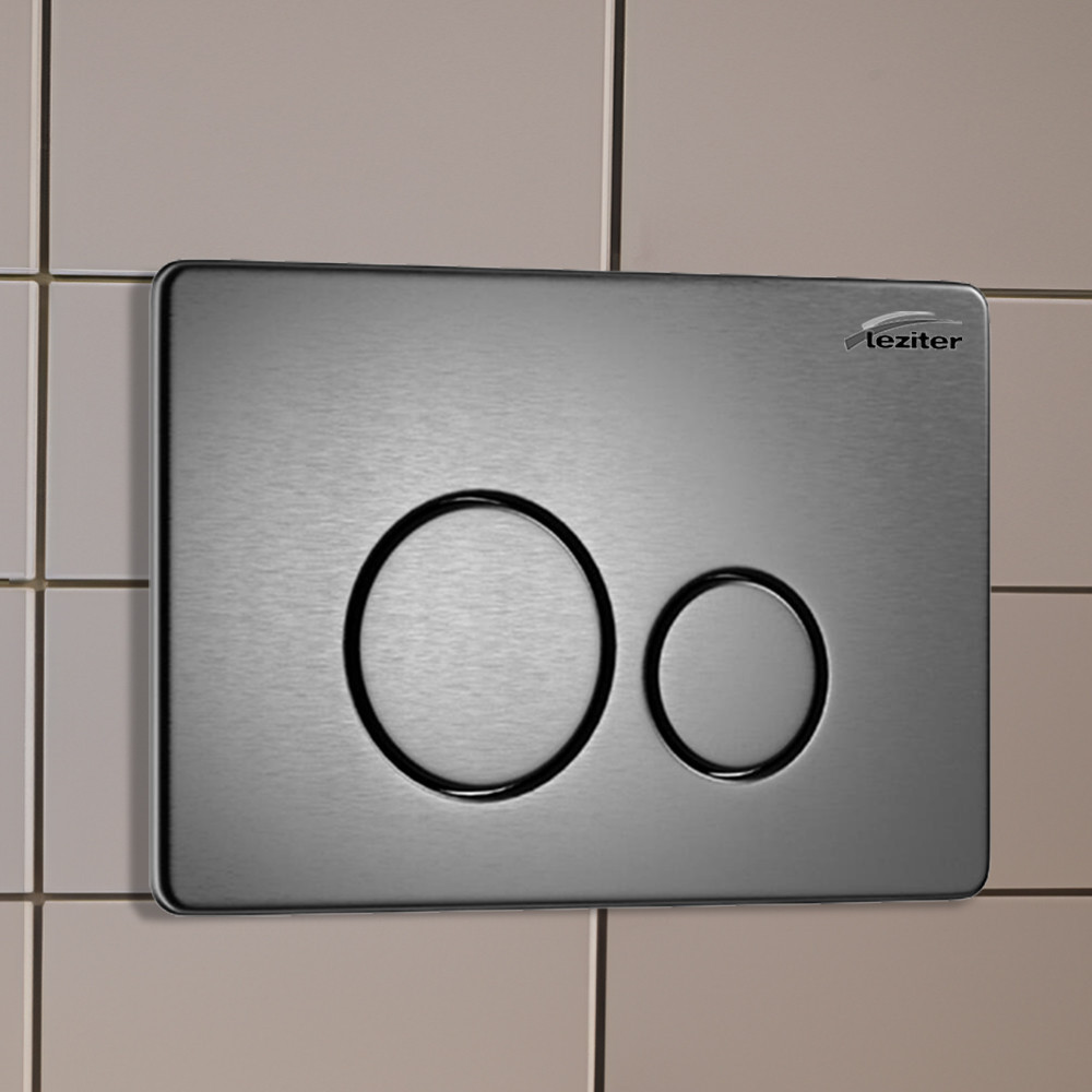 Placă de acționare WC Leziter ROYA 081, gri, inox 304, 246 x 165 mm