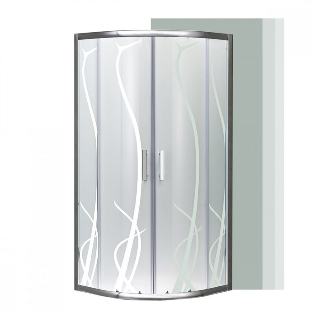 Cabină de duș curbată Leziter Spirit Bamboo 90x90x180 cm, fără cădiță