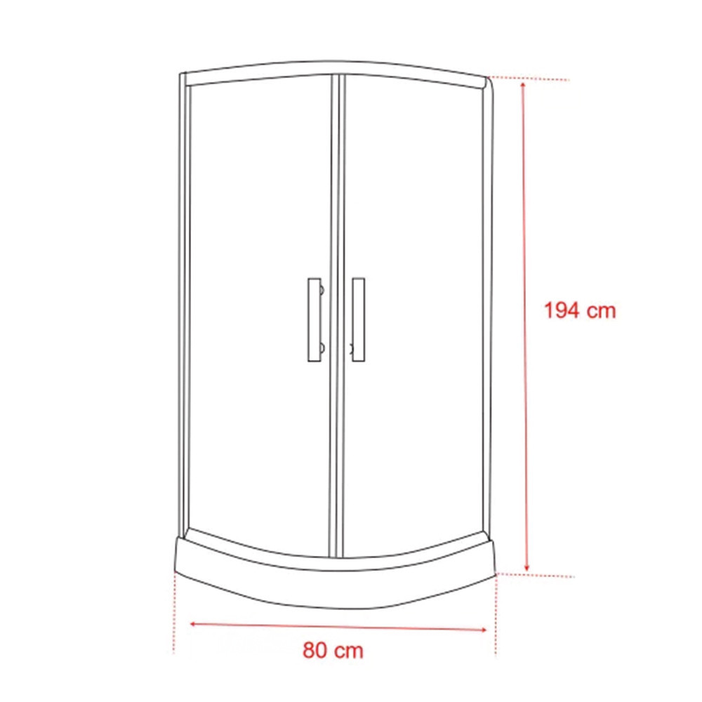 Cabină de duș curbată Leziter Spirit Clear 80x80x194 cm cu cădiță neagră